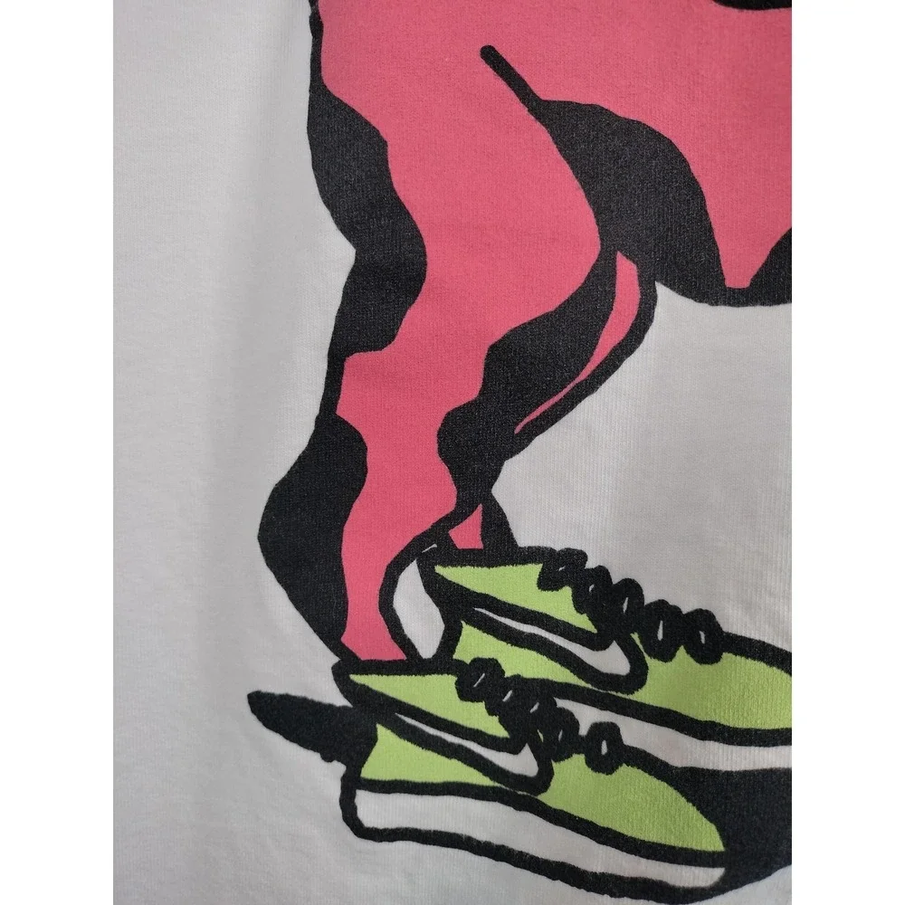 Nike SB Dunk Dog Graphic T-Shirt White Pink Men's Size 2XL XXL Loose Fit